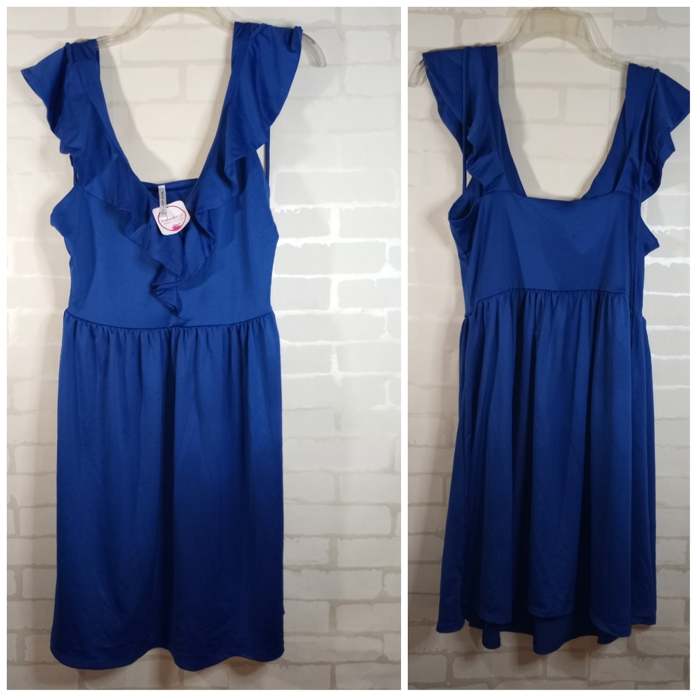 NWT gorgeous blue sleeveless large dress